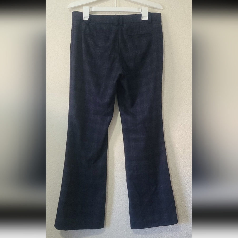 Ann Taylor Plaid Blue Dress Pants Petite 6